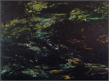 Naturinspiration, 1992. 96 x 130 cm. Tempera på lærred